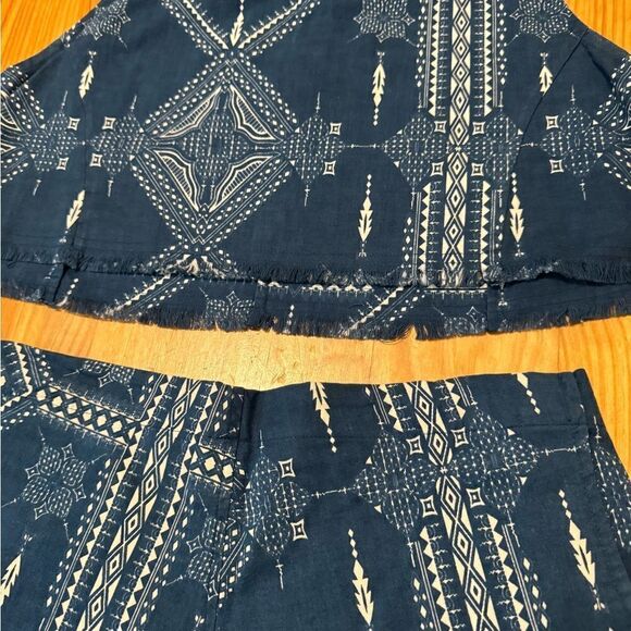 Cleobella Cotton Tribal Cropped Tank Top Mini Shorts Set Women’s SIZE SMALL - Picture 2 of 11